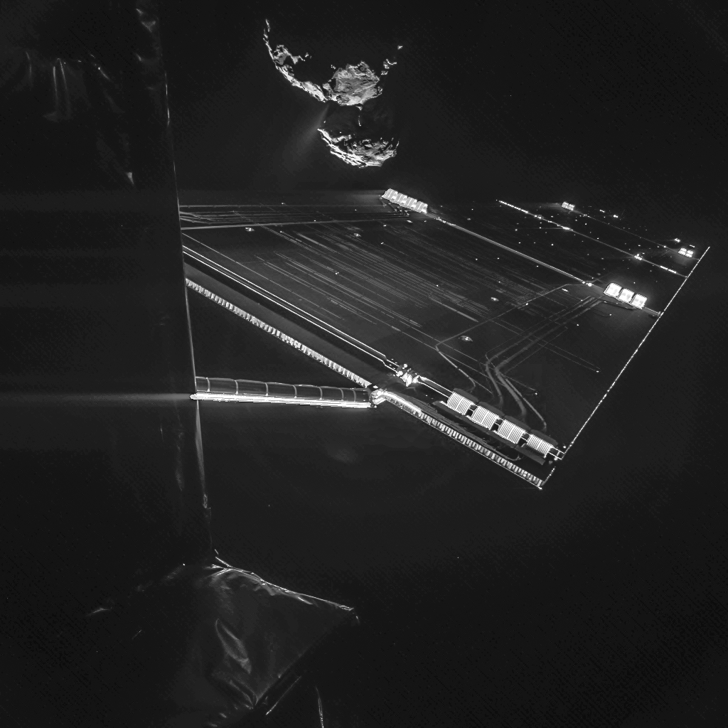 warrenellis:  Rosetta’s Selfie via NASA http://ift.tt/1rwxZu2 