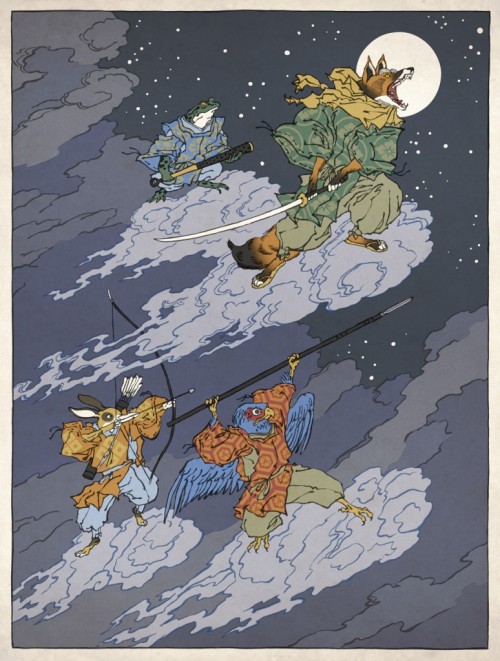 izrablack:  Ukiyo-E Heroes (Illustrations by Jed Henry)  Digging in the vast deep internet, I have recently found the artwork of this illustrator: Jed Henry, who teamed up with “Woodblock Printmaker” David Bull for the making of these parody illustrations