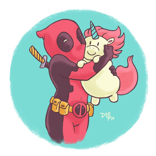 nerdeeart:  This might be the only kid friendly version of Deadpool with a Unicorn on the internet.  I know.  I looked.  There are so many things I can’t unsee. 