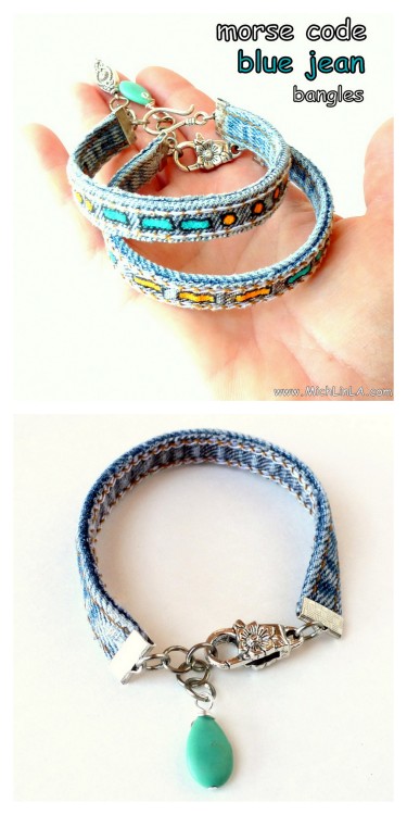 DIY Jean Seam Morse Code Bracelet Tutorial from Mich L. in L.A. here. I actually like these plain - 