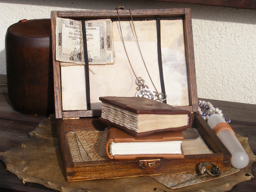 Small traveling notebook I finished recently - sheepskin finished with my handcut wooden tools and a