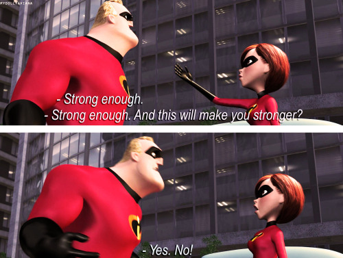 fred-and-george-weaselbee:  thetinkertoyboy:  disneyscouples:  DISNEY LOVE  I love that at first she thinks it’s misogynistic, and isn’t afraid to call him on it, but then we see him do what we almost never see a male superhero do : He admits he’s