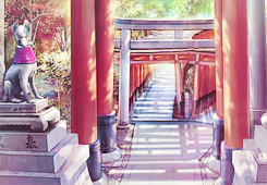 kanariiya:  Inari, Konkon, Koi iroha OVA scenery: Inari Shrine + Autumn 