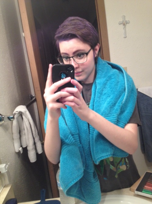 An obligatory “I am anime” purple-hair post