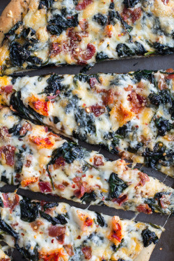 do-not-touch-my-food:  Lobster &amp; Spinach Pizza with Bacon &amp; Fontina