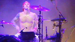 i-m-a-goner-takeitslow:Passionate drumming by Josh DunThe gif quality is shit but the content is A+ 
