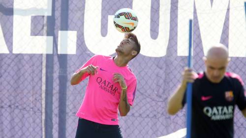 fzneymar:  26/08/2014 Training session in the morning - Neymar back in action Photo by MIGUEL RUIZ - FCB 
