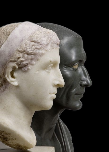 marmarinos:Busts of Kleopatra VII and Julius Caesar, dated to the 1st century BCE. The bust of Kleop