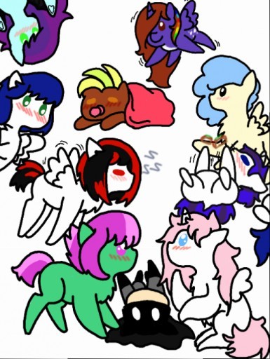 askrainbowmelodyandfezdash:  arts-and-fanarts:  pinkamena46:  ask-sonatadusk:  Due to some things, I had to finish the milestone without drawing everypony that wanted to be in it, sorry. But thank you everyone that is following me, I love everypony!!