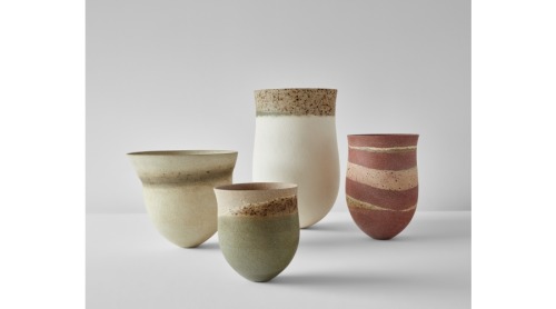 Four pots by Jennifer Lee, 1988-1997 