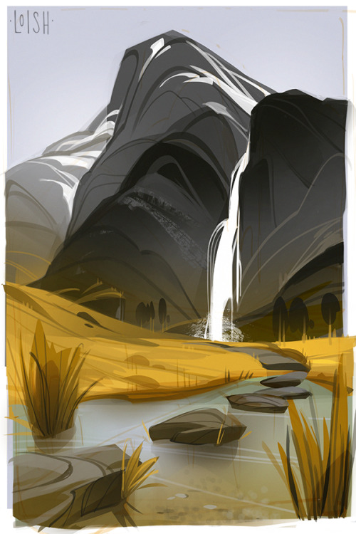 loish:a quick stylized environment study!