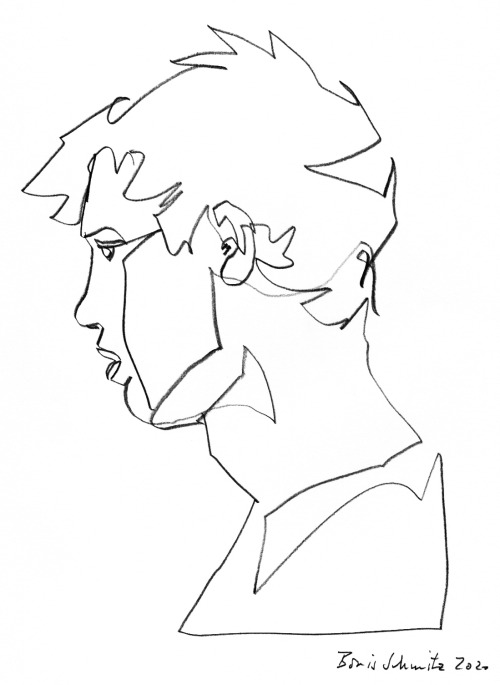 “gaze 736”, continuous line drawing by Boris SchmitzInstagram: @ borisschmitz