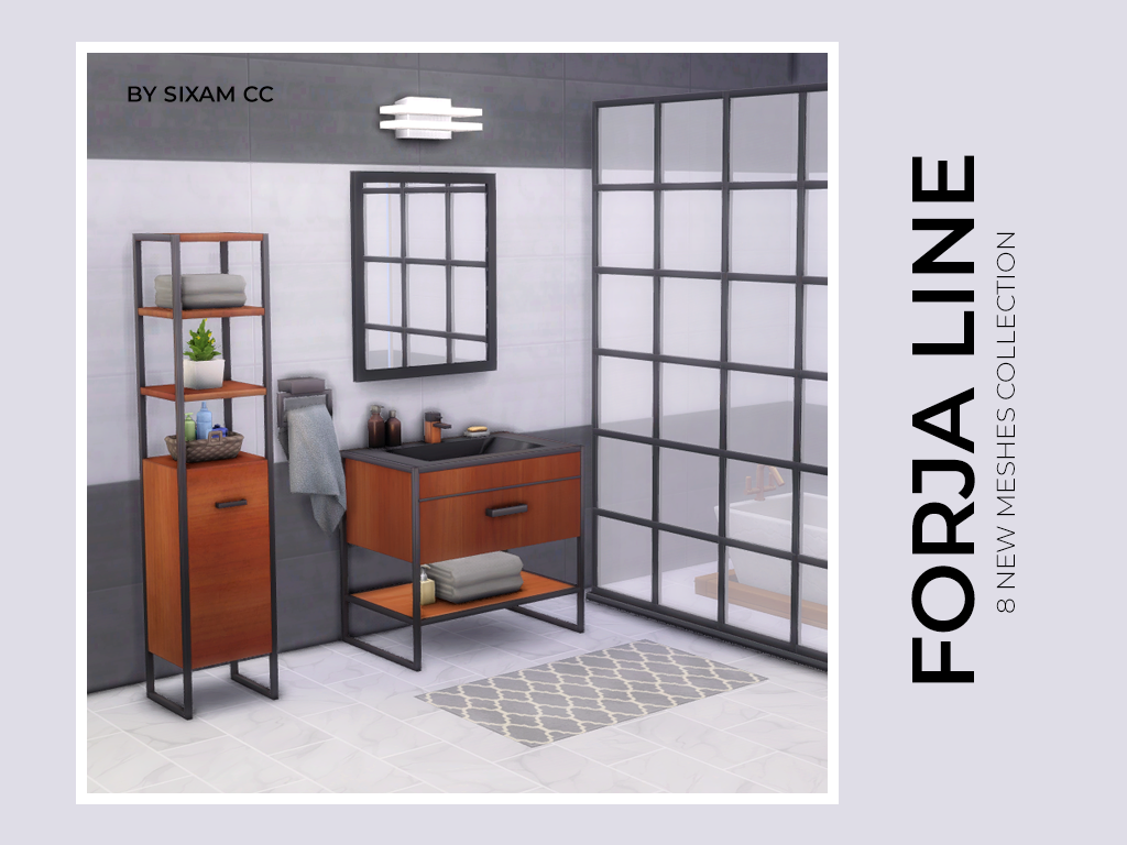 imfromsixam: “Forja Line Para mi última línea quería crear esta colección usando un estilo de madera y hierro, algo perfecto para una casa moderna. • 8 nuevas mallas • Compatible con el juego básico • 25 ranuras en total para su desorden • 16 muestras en ...