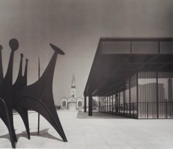 furtho:  David Hirsch’s photograph of Ludwig Mies van der Rohe’s New National Gallery, Berlin, 1968 (via BauhausMovement) 
