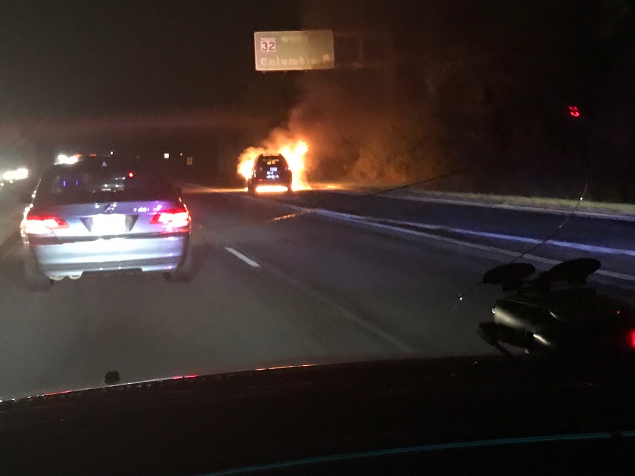 tfw the car on fire that&rsquo;s holding up traffic on the Baltimore-Washington