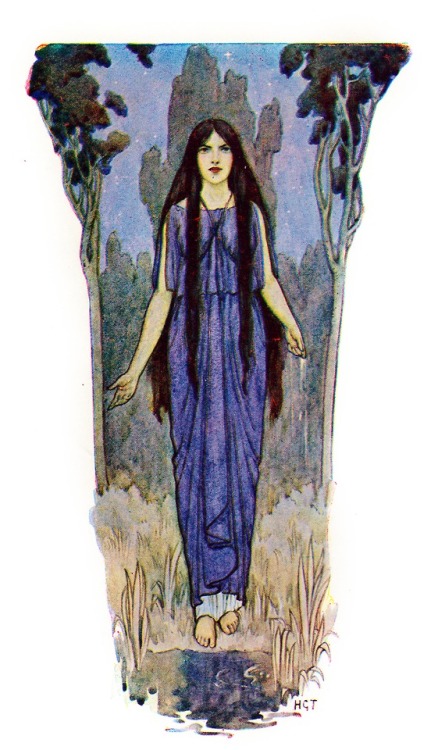 There in the silence of the woods Medea would stand.Illustration by Harry G. Theaker, for the story 