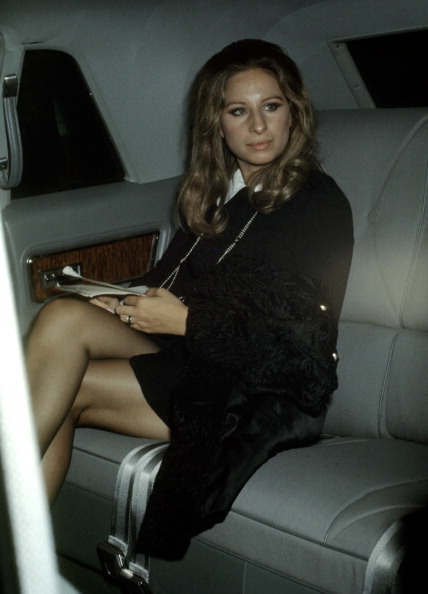 Barbra Streisand arriving at the premiere of Funny Girl at the Criterion Theater,