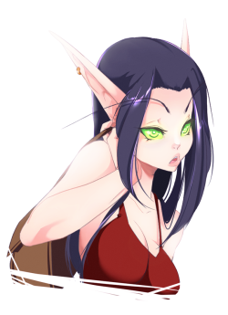 stickysheepart:  Added some quick colors to my blood elf sketch.