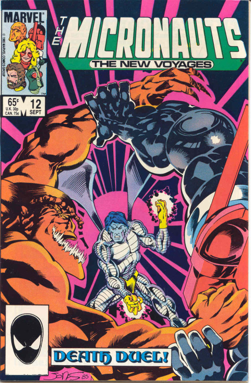 Micronauts The New Voyages #12 cover. 1985. Art by Kelley Jones.