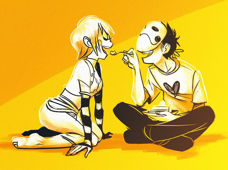 birdarangs:   raketamira asked you:  you should draw sugar and zacharie!!   :’)