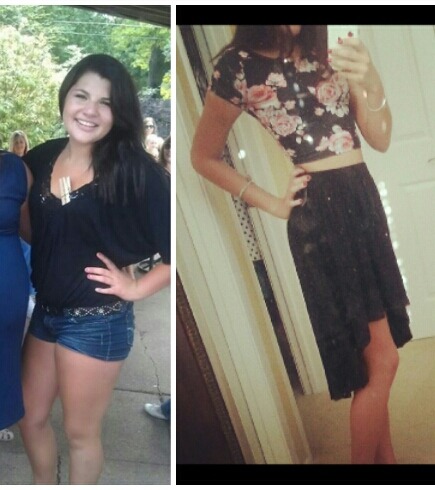 h3lly3ahgoodvib3s:   Just thought Id share my weight loss with you guys this is exactly a year later. It was a intense process but I’ve never been so proud of myself :) SW: 165 EW: 124 5’7 :) 