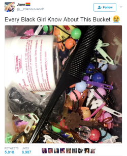 biohazerd:  baetology:  magnolia-noire:  osunism:  lastqueenofmars:  cthakitty:  chleopatrapaige:   destinyrush: actual factuals   SAMEEEEE   Smells like pink lotion, blue magic, hot combs and tears…  THE FUCKING TOTE  I still got this bucket fym 