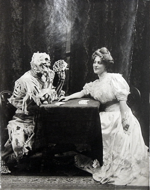 vintagegal:  A Vaudeville performance based on the old English ballad “Death and the Lady”. Photographed by Joseph Hall, 1906 (via) 