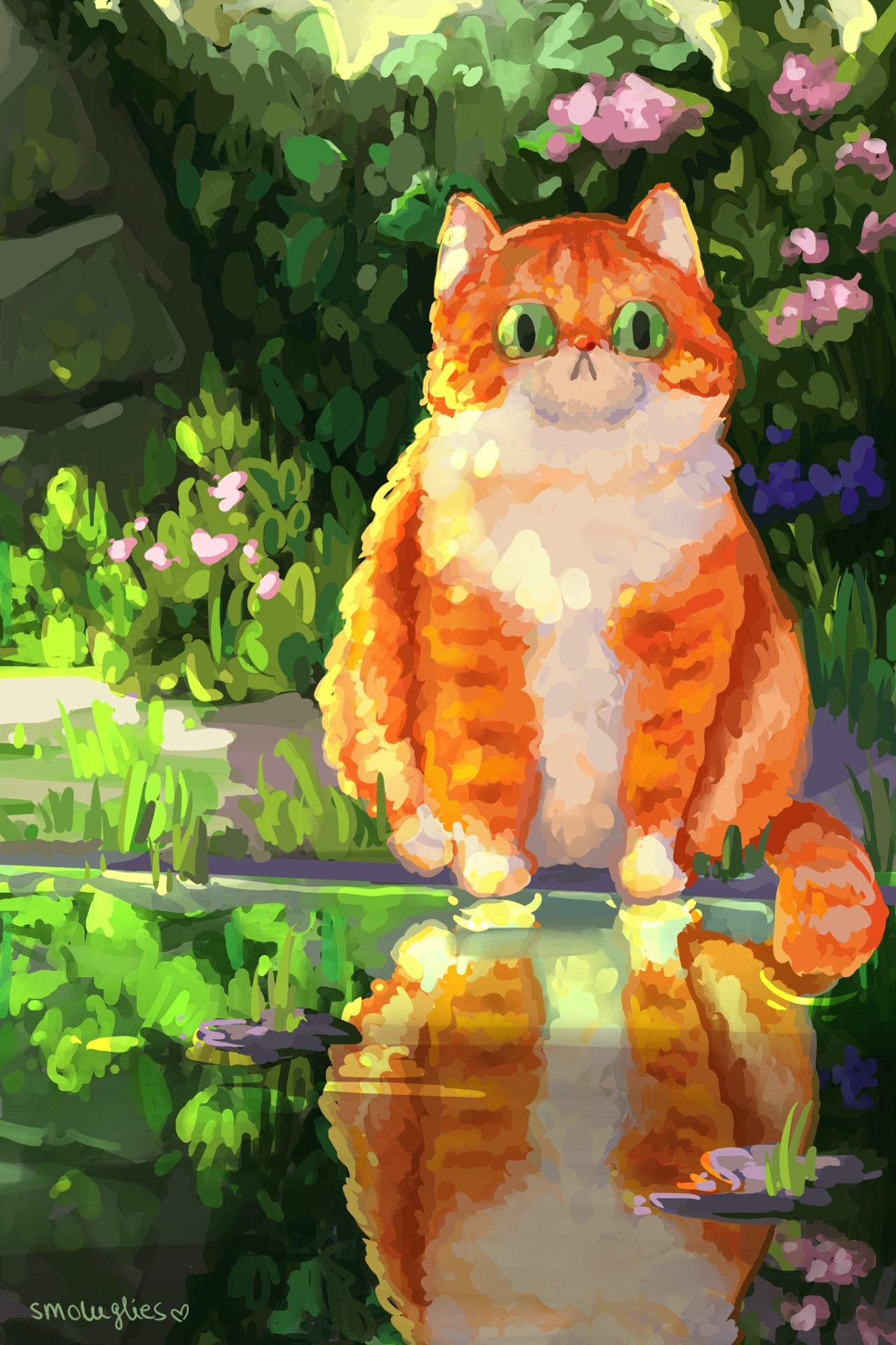 smoluglies:smoluglies:By The Pond 🐱🌸🌷✨💖Looking back at this.. I might have gone overboard with the highlights lol