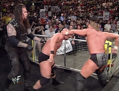 wrestlingchampions:  Stone Cold Steve Austin d. The Undertaker &amp;   HHH (w/Chyna) in