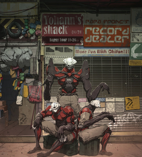 rhubarbes:  ArtStation - Mantis gang sign., by Nivanh ChantharaMore robots here.