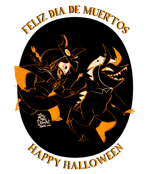 A card for both Dia de Muertos and Halloween, is transparent!PATREON//✦//COMMISSIONS
