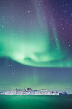 travelingcolors:  Northern Lights, Ilulissat  | Greenland (by Timo Lieber)