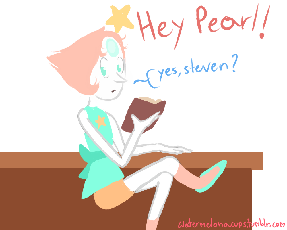 watermelonacups:  have some steven/mystery girl bonding what would be pearl’s reaction?