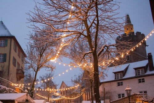 firefliestaketotheskies:Fairy lights at the christmas market, Weinheim, Baden-Württemberg, Germ