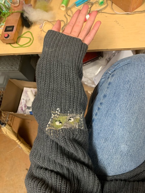 Successfully Darned A Hole In One If My Work Sweaters But It Was Kinda Ugly (it Was My First Time Darning
