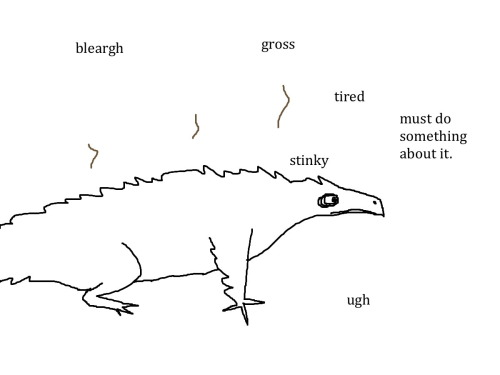 shittydinosaurdrawings:In Which I Endeavour to Feel Less Gross and do a Commendable Job of it.