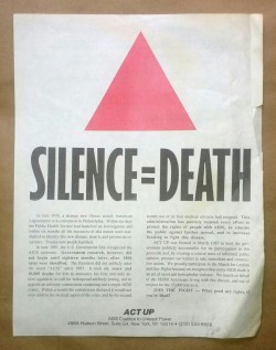 radicalarchive:  ‘Silence = Death’, AIDS