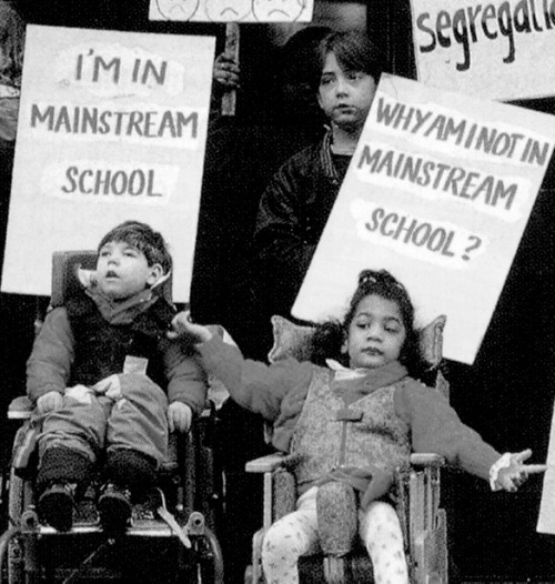 littleredspaces:theperksofbeingdisabled:Vintage on disability rights.Don’t let the black and w