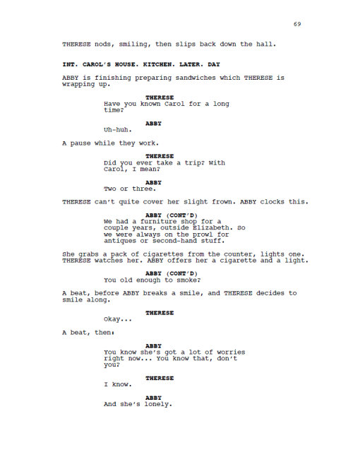 beneath-jersey-horror: The deleted scene between Abby and Therese just before Therese and Carol take