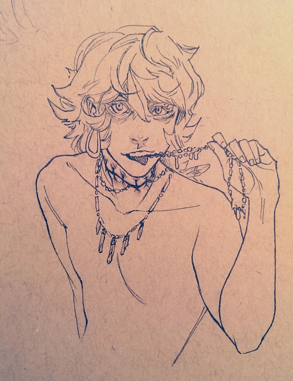 bondibee:  Parlor tricks  Wonky doodle because I’m exhausted, help me my hand was
