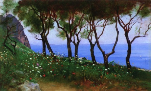 Study for Twilight and Poppies, Cesina Landscape - Charles Caryl Coleman