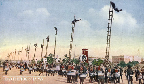 1920s Japan in handcoloured photographs.Top: A view of Numa River and Mount Fuji as seen from Tagono