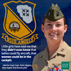 huffpostpolitics:  The Elite Blue Angels Squadron Just Got Its First Female Pilot Get the full story here.(Photo by U.S. Navy)