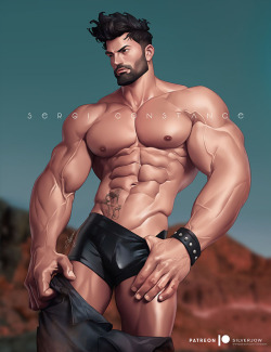 silverjow: New illustration featuring renowned Spanish fitness model and men physique competitor, Sergi Constance Photo reference: Michael Stokes Photography https://www.patreon.com/silverjow 