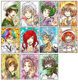 yaatelier:  drug gijinkas everywhere &lt;3 (card set for the next convention :3) 