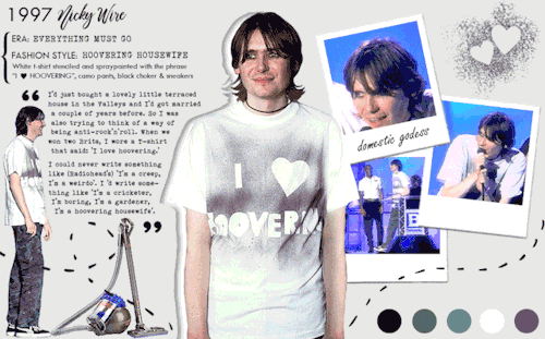 dreamduran: The Encyclopedia of Iconic Nicky Wire Looks [1/?]