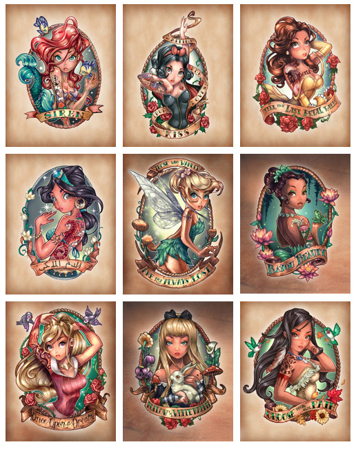 Tattooed Edgy Disney Princesses  Fan Art  Media Chomp