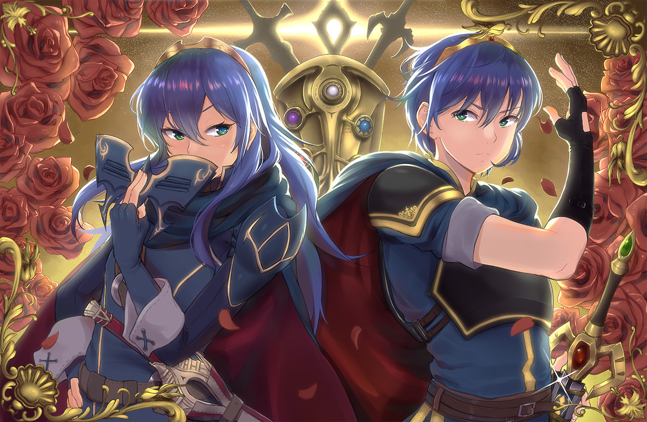 mw-magister:  Marth and Girl Marth doing winposes or taunts or something