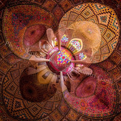 littlelimpstiff14u2:  The Stunning and Very Rare Architectural Photography of Iranian Mosque Interiors by Mohammad Rez Domiri These incredible photos capture the intricate detail of the Middle East’s grandest temples - a kaleidoscope of colours on their