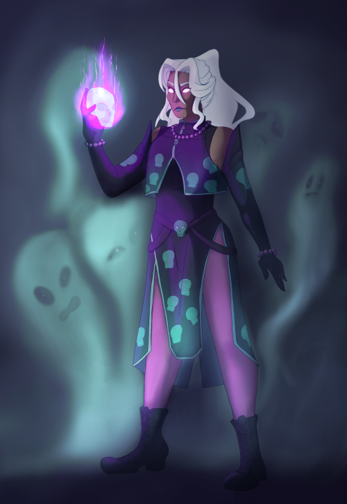 I Woke Up And Chose Glow I Guess. She Also Doesn't Have A Name But Shes Cool. I Think She Summons Ghosts.
